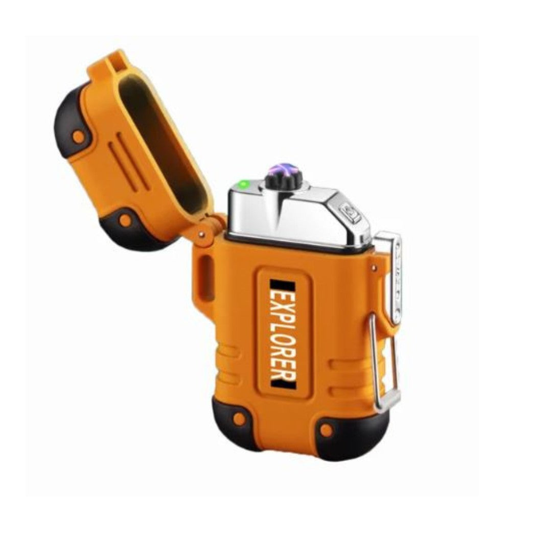 Windproof Electric Lighter – Waterproof Rechargeable Arc Lighter - Orange 2