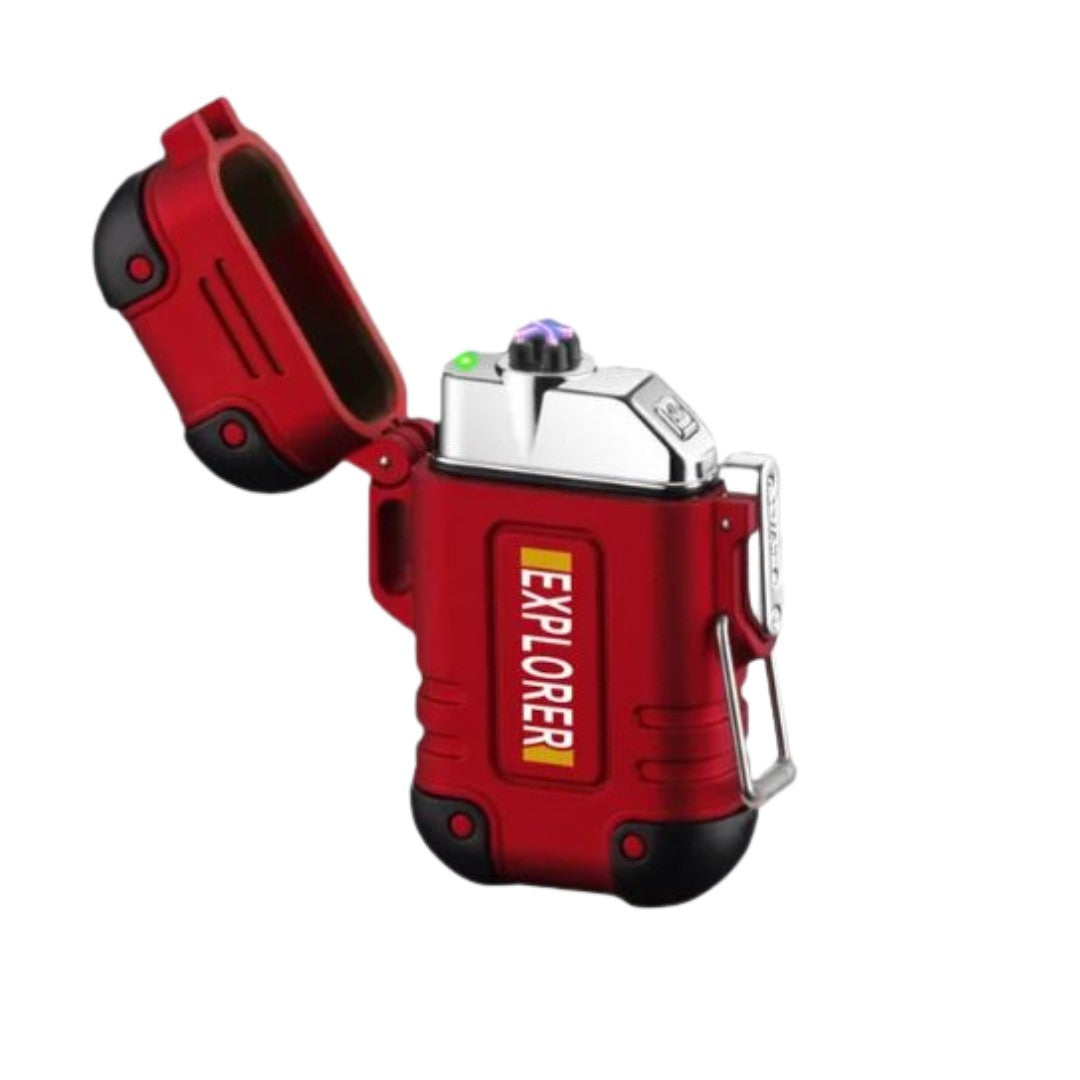 Windproof Electric Lighter – Waterproof Rechargeable Arc Lighter - Red 2