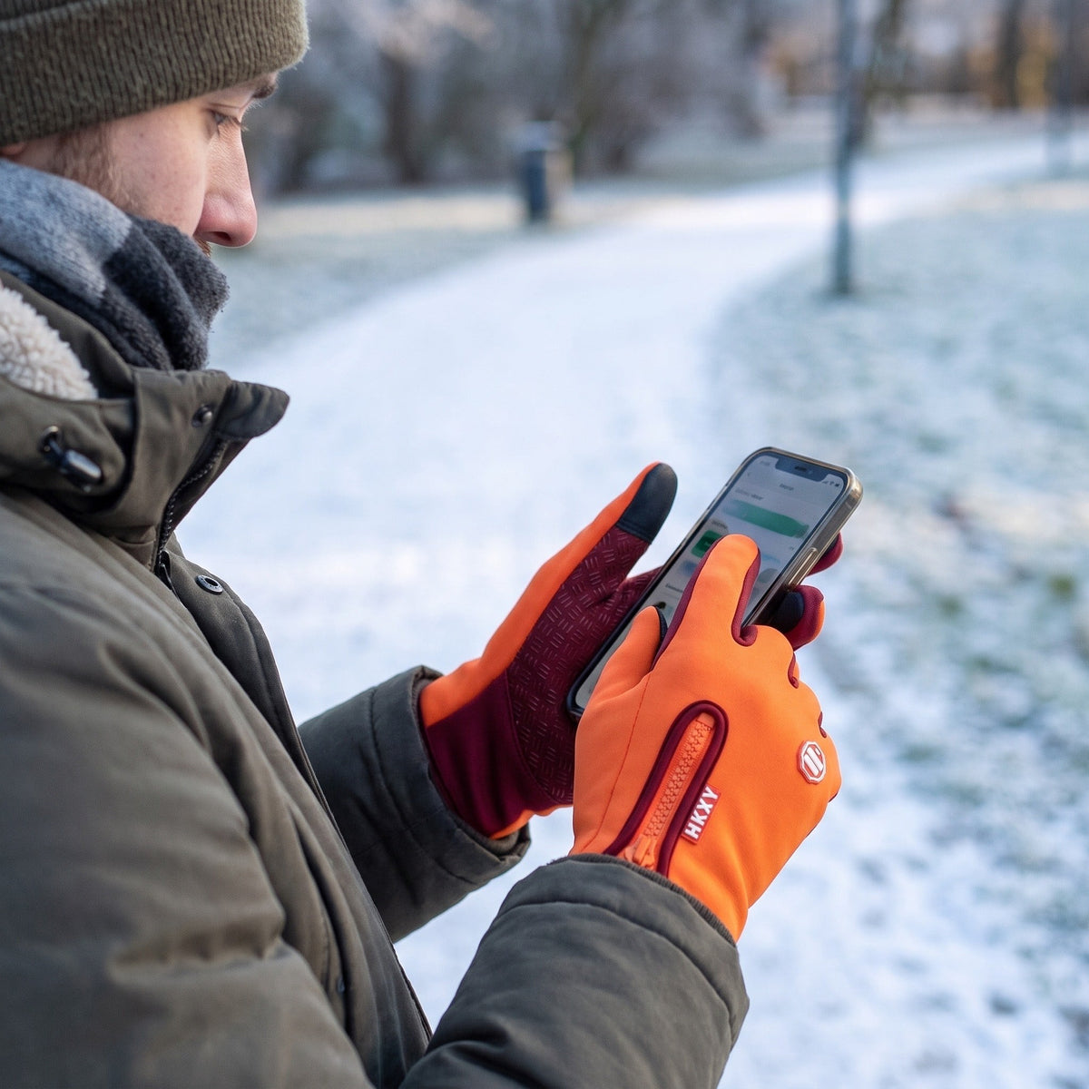 Windproof Touchscreen Gloves – Full-Finger Outdoor Winter Gloves