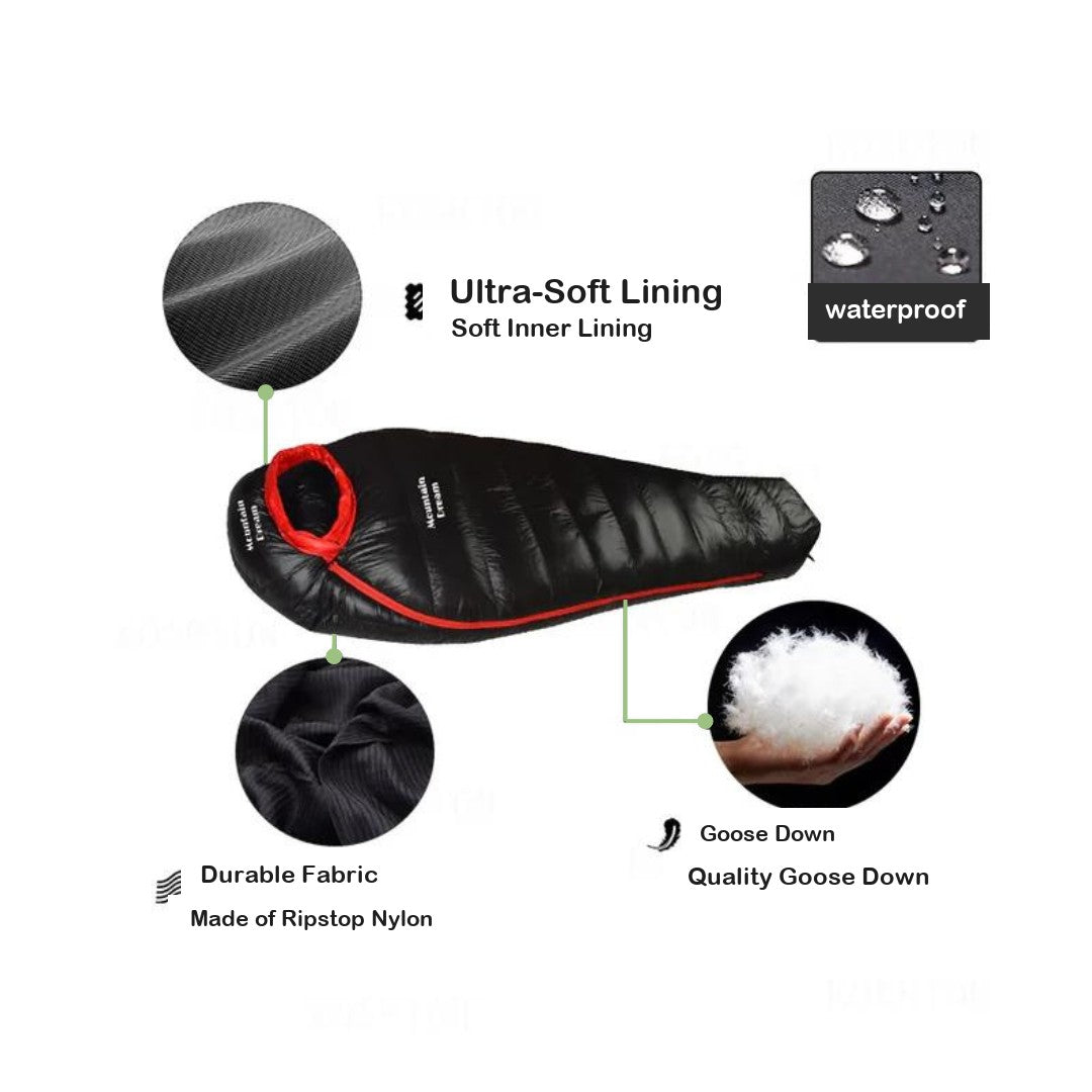 Winter Down Sleeping Bag – Goose Down Ripstop Bag Rated to -20°C