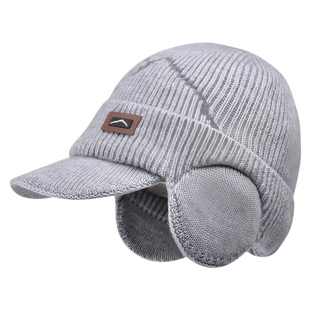 Winter Hat – Fleece-Lined Ear-Flap Visor Beanie