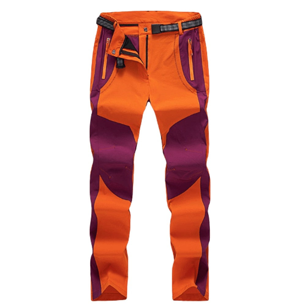 Women's Hiking Pants – Fleece-Lined Water-Resistant - Bright Orange