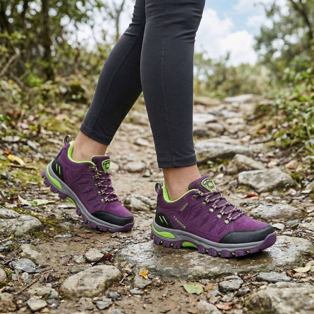 Women's Hiking Shoes – Waterproof Trail-Grip Sneakers - Purple