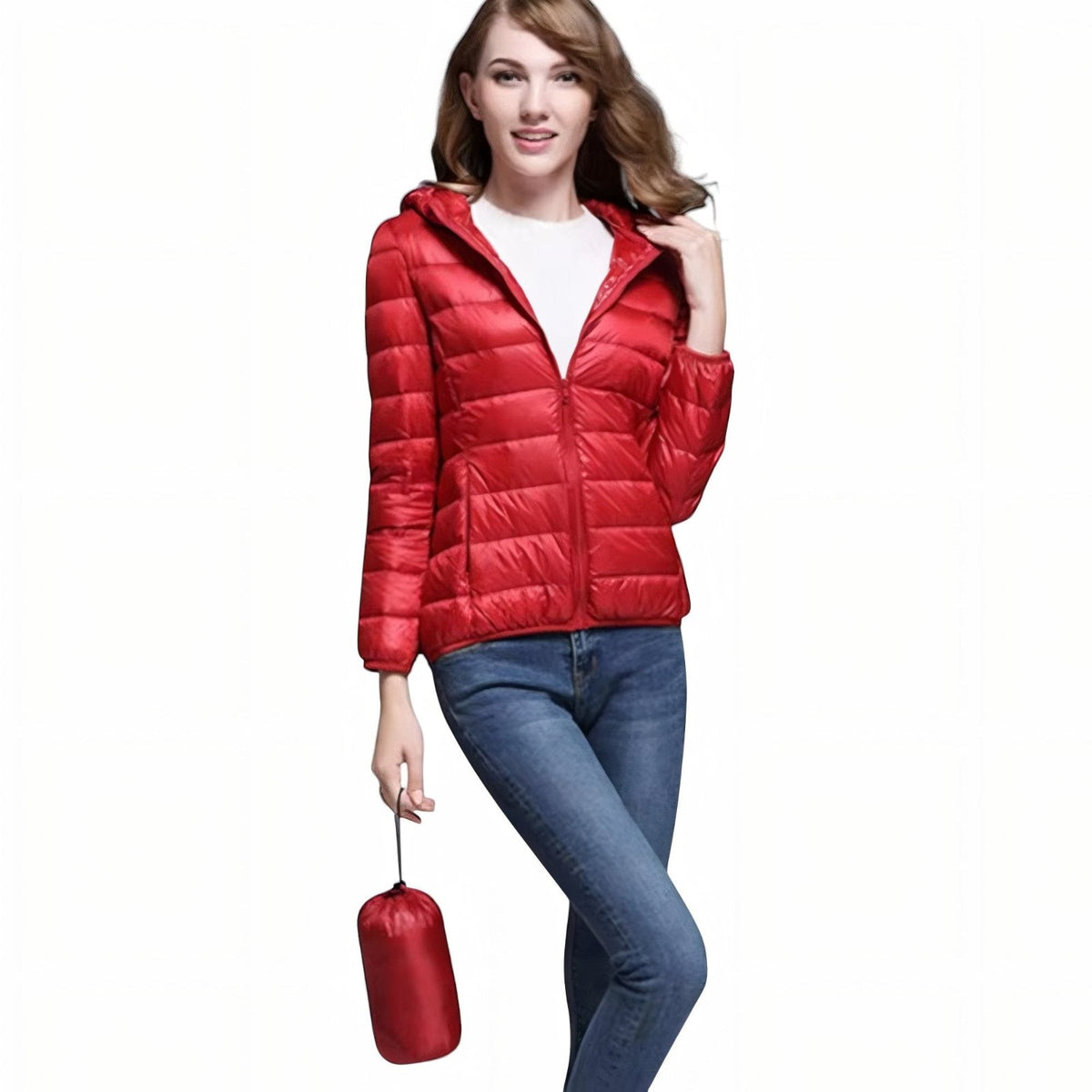 Women's Packable Down Hiking Jacket – Lightweight Hooded Layer