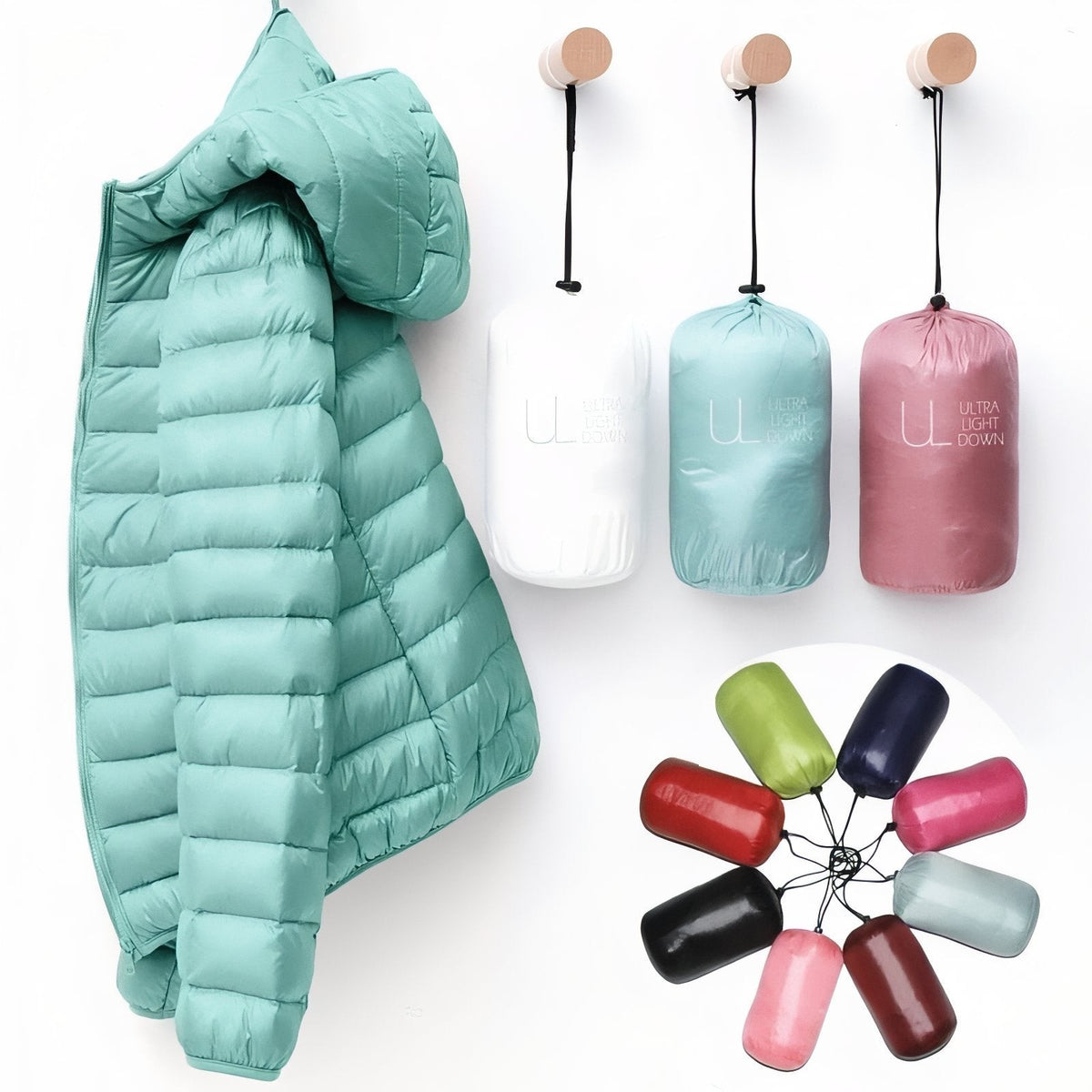 Women's Packable Down Hiking Jacket – Lightweight Hooded Layer