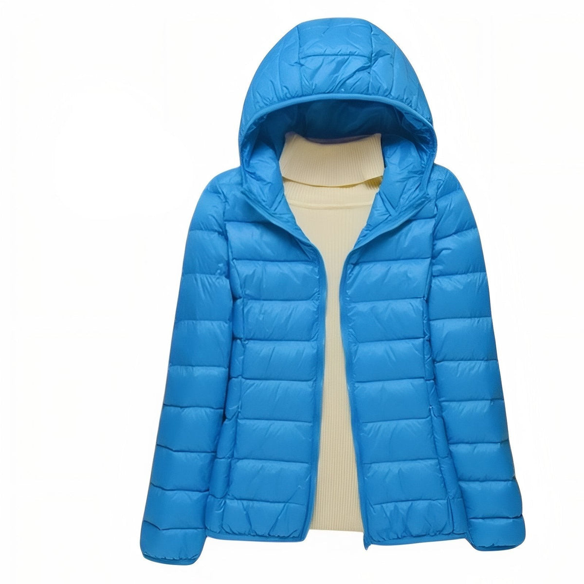 Women's Packable Down Hiking Jacket – Lightweight Hooded Layer - Blue