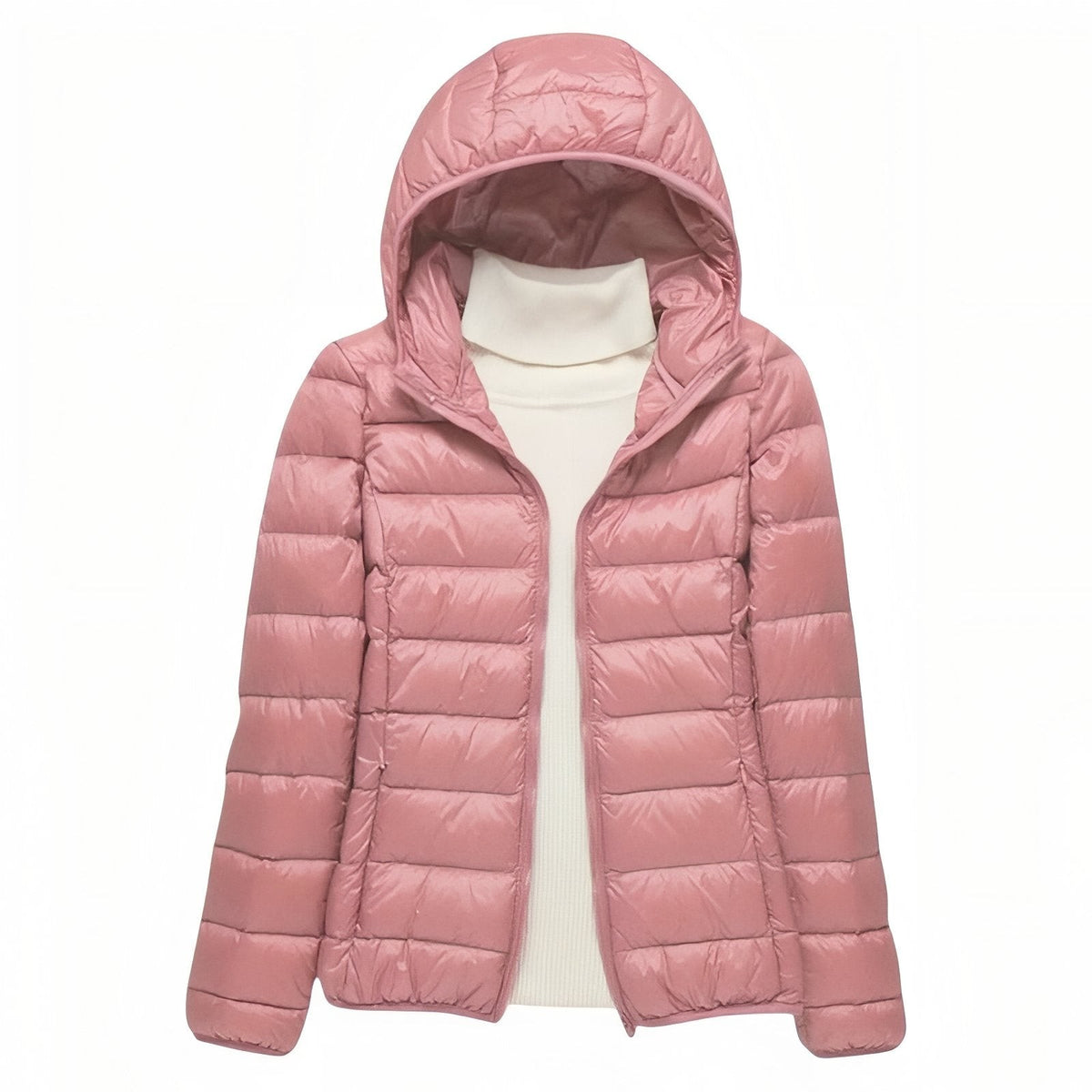 Women's Packable Down Hiking Jacket – Lightweight Hooded Layer - Dusty Rose
