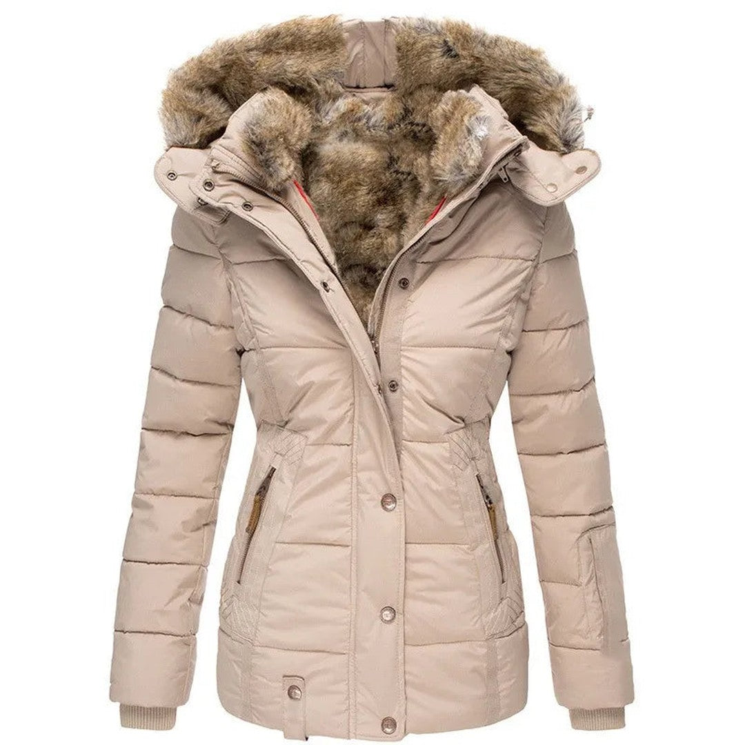 Women's Premium Winter Coat – Insulated Lightweight Long Coat - Beige