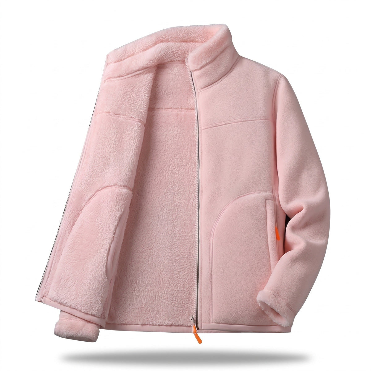 Women's Reversible Winter Coat – Thickened Fluffy Warm Jacket - Pink