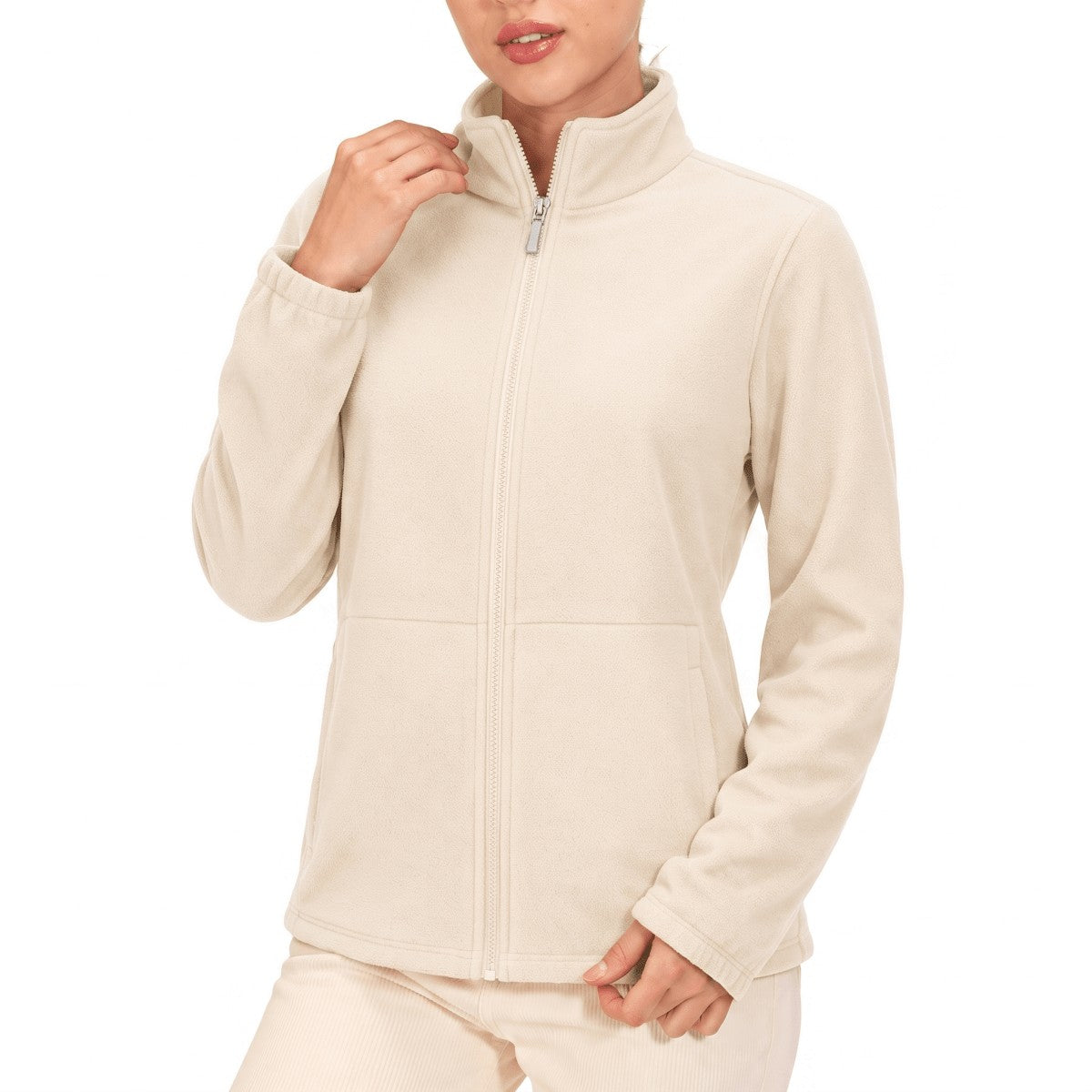 Women's Softshell Jacket – Windproof Thermal Fleece-Lined - Beige