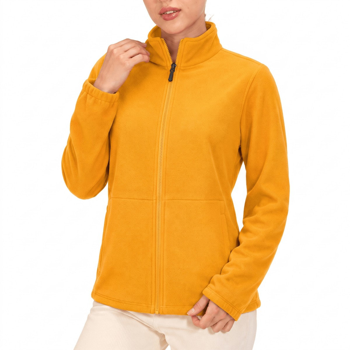 Women's Softshell Jacket – Windproof Thermal Fleece-Lined - Bright Yellow