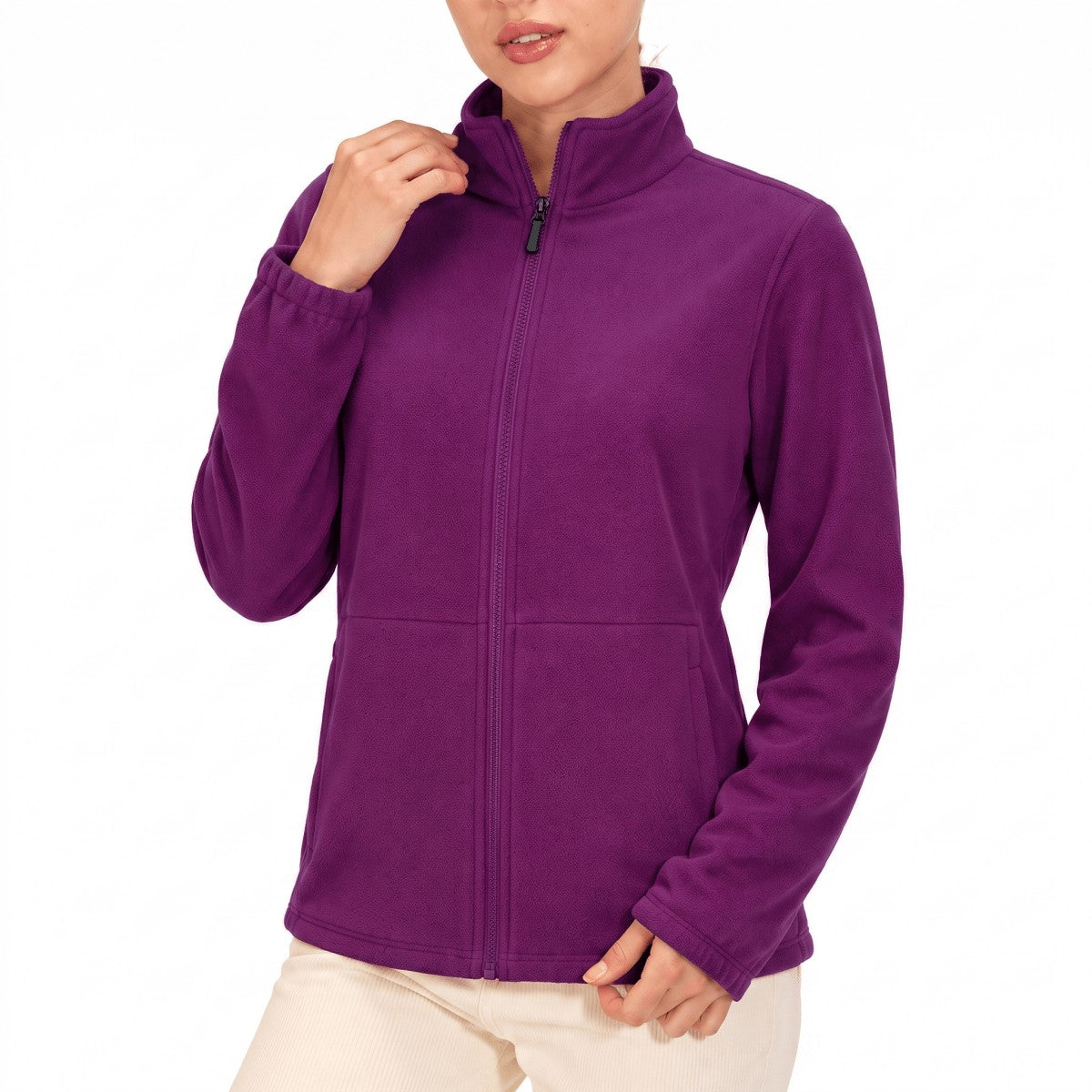 Women's Softshell Jacket – Windproof Thermal Fleece-Lined - Purple
