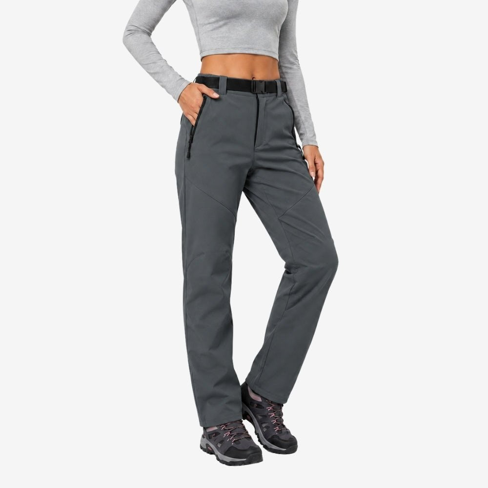 Women's Waterproof Hiking Pants – Insulated Fleece-Lined - Grey