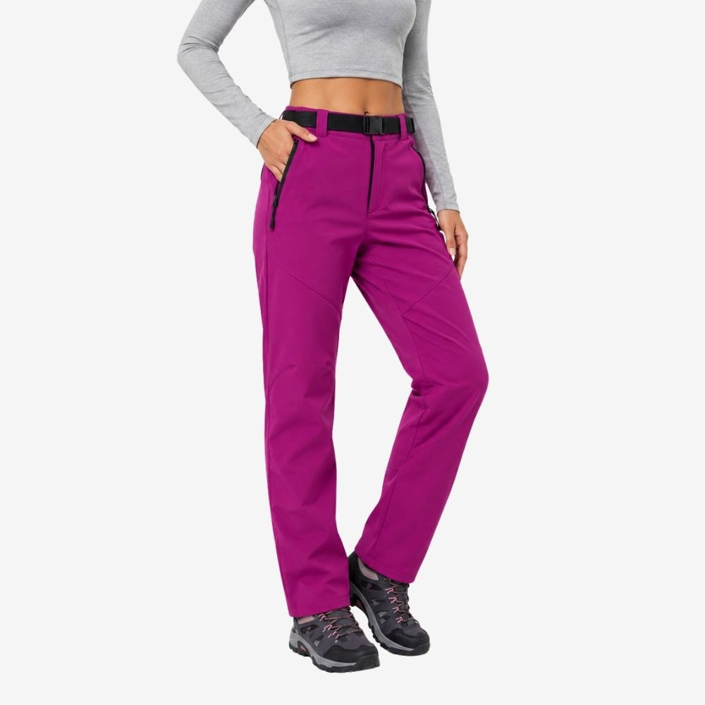 Women's Waterproof Hiking Pants – Insulated Fleece-Lined - Purple