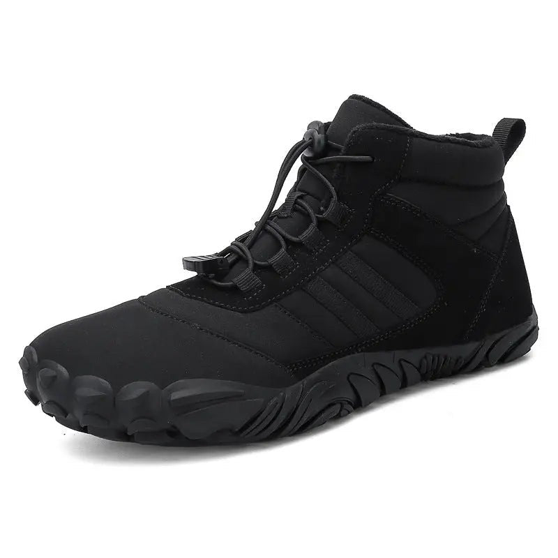Women's Winter Barefoot Shoes – Warm Minimalist Walking Sneakers - Black