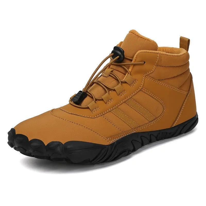 Women's Winter Barefoot Shoes – Warm Minimalist Walking Sneakers - Mustard Yellow
