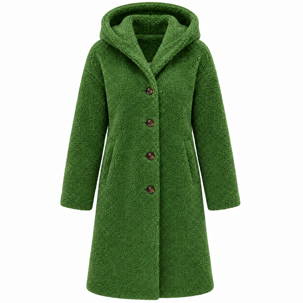 Women's Textured Hooded Coat – Cozy Lightweight Winter Coat