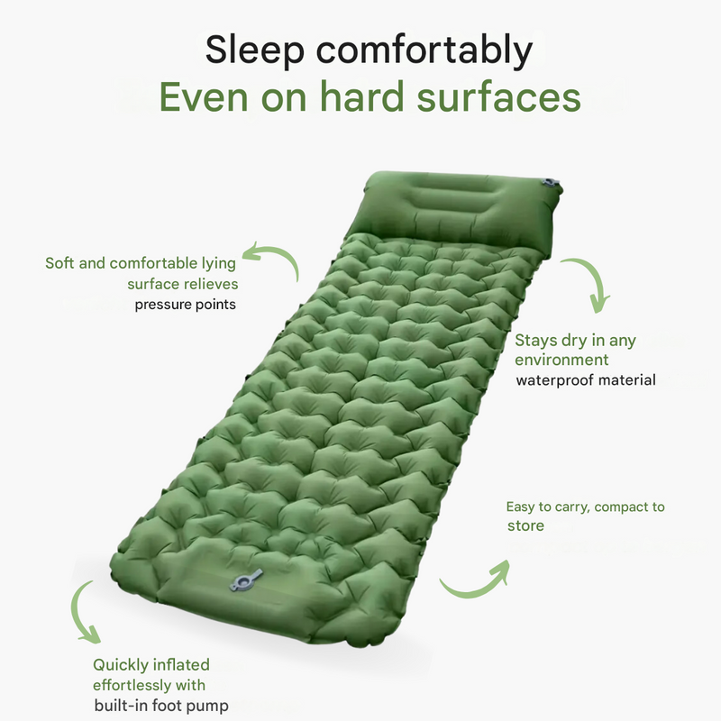 Camping Sleeping Mat Air Bed Built-In Pump Lightweight