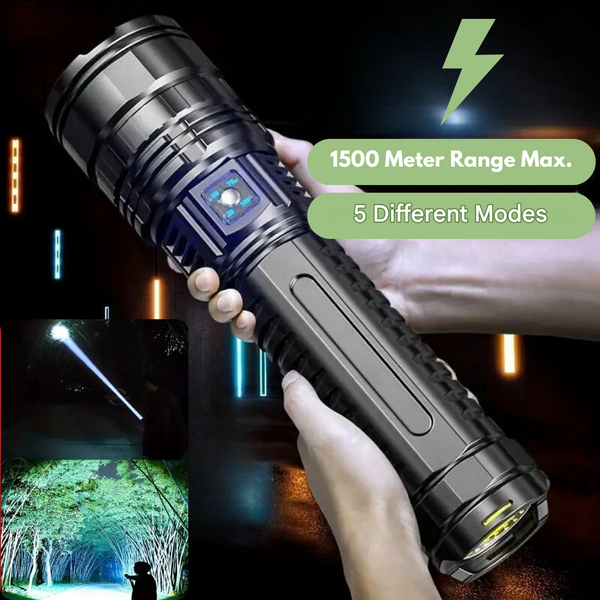 High-Lumen Tactical Torch Rechargeable LED Zoom Power Bank